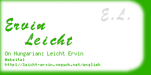 ervin leicht business card